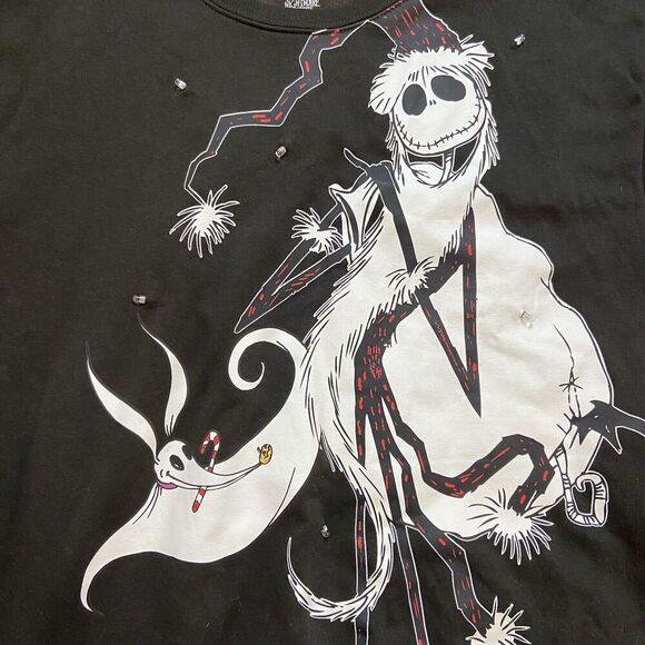 Disney Nightmare Before Christmas Light Up Sweatshirt Black Size Large (11-13) - Picture 2 of 9